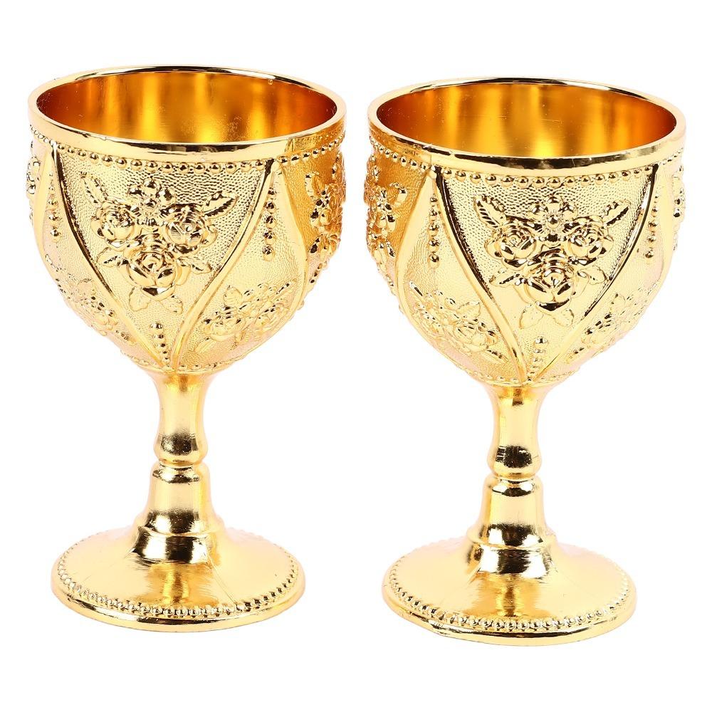 Embossed Wine Glass Zinc Alloy Shot Glass Goblets & Chalices Metal Goblet For Wedding