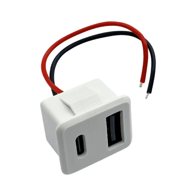 Двухслойная розетка питания USB и Type-C со стабильной передачей тока для нескольких устройств, компактная