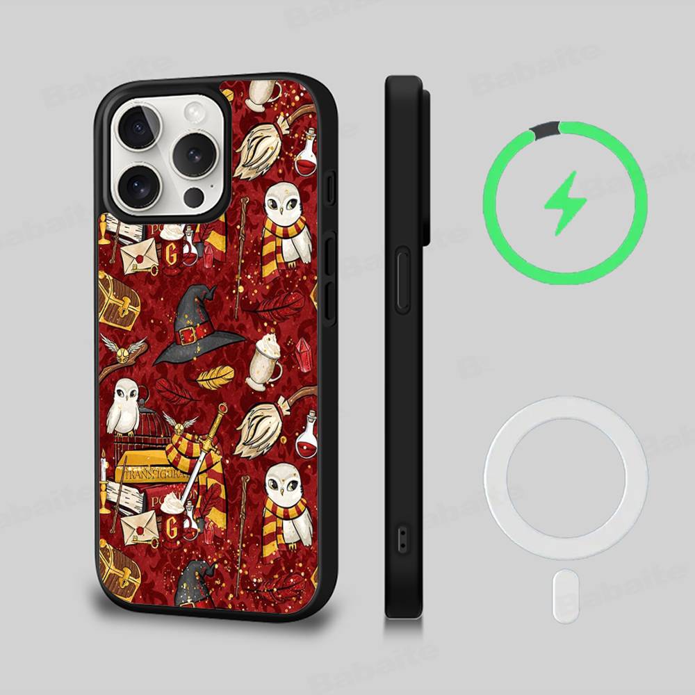 Ataff Harryr P-Potter Logo For Magsafe Magnetic Phone Case for iPhone 17 16 pro max 15 Plus 14 13 12 11 Cover