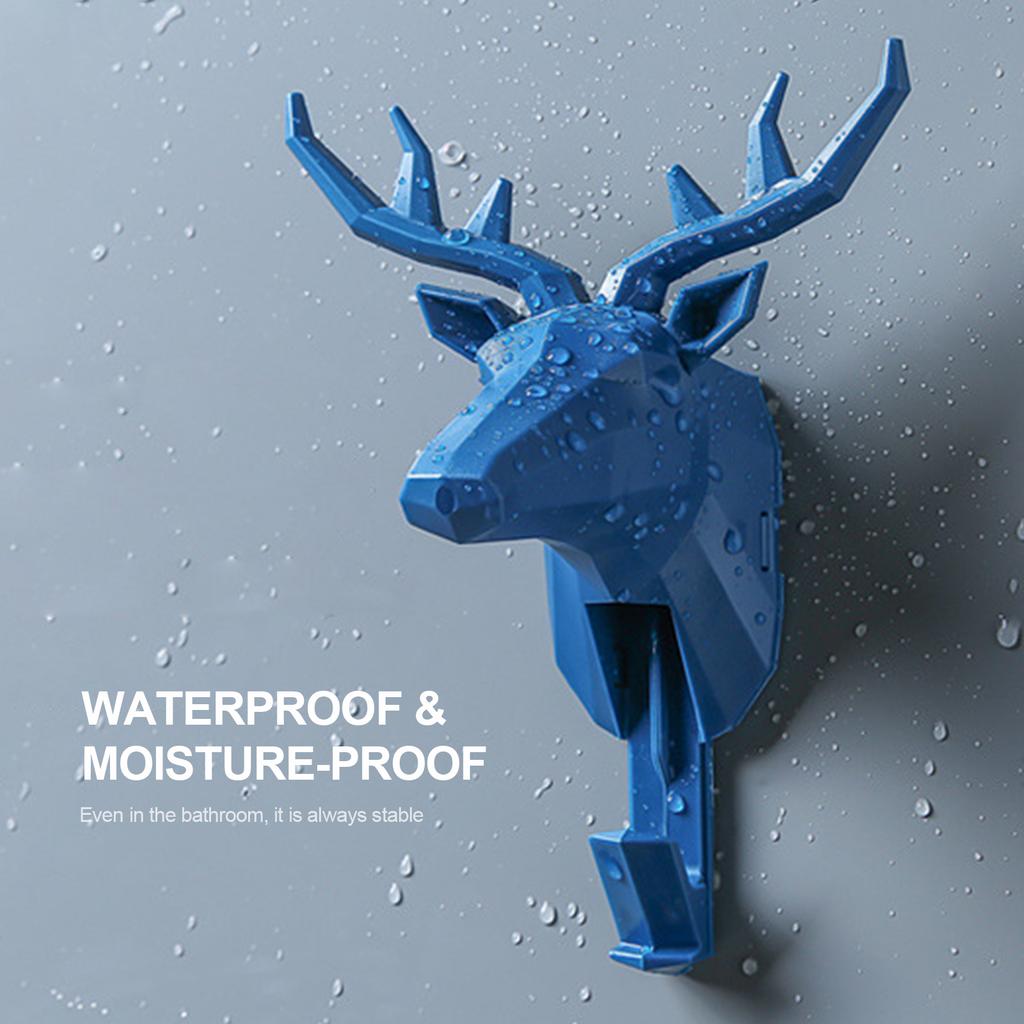 Adhesive Hooks Animal Head Wall Decor Wall Hooks Sticky Hangers Nail Bathroom Hooks for Coat Hats Keys Bags Purse Towels Decorative Gift