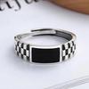 Men's Black Retro Checkerboard Index Finger Ring
