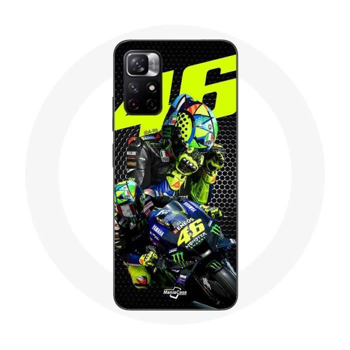 Чехол - Maniacase - Redmi Note 11 5G - Мягкий - Черный - Логотип Valentino Rossi Motogp monster