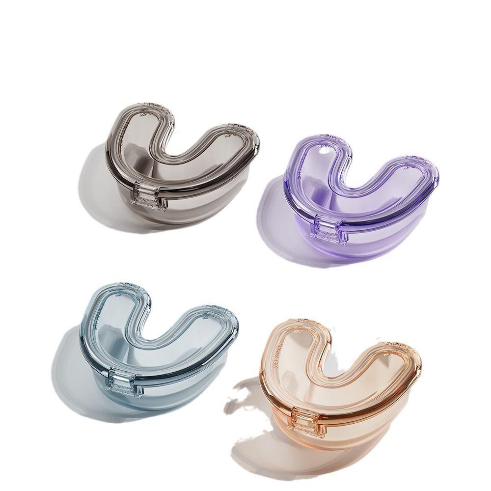 Leak Proof Transparent Denture Box U Shape Denture Storage Container  Tooth Care Tool