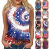 Женская мода повседневная футболка без рукавов с круглым вырезом и принтом в честь Дня независимости