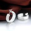 Lovely fashion 925 sterling silver Woven Mesh pendant necklace earrings bangle rings for women wedding engagement jewelry set