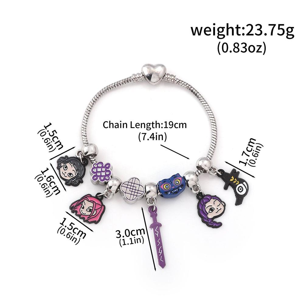 Kpop Охотники на демонов Браслет с бусинами Мультяшный Аниме Подвеска Браслет DIY с бусинами Браслет-манжета Украшения для девочек Подарки для детей