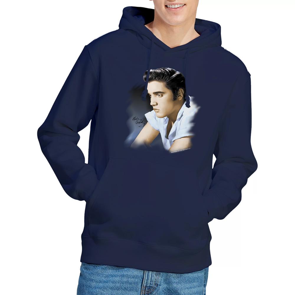 Elvis Presley Unisex Adult Blue Profile Hoodie