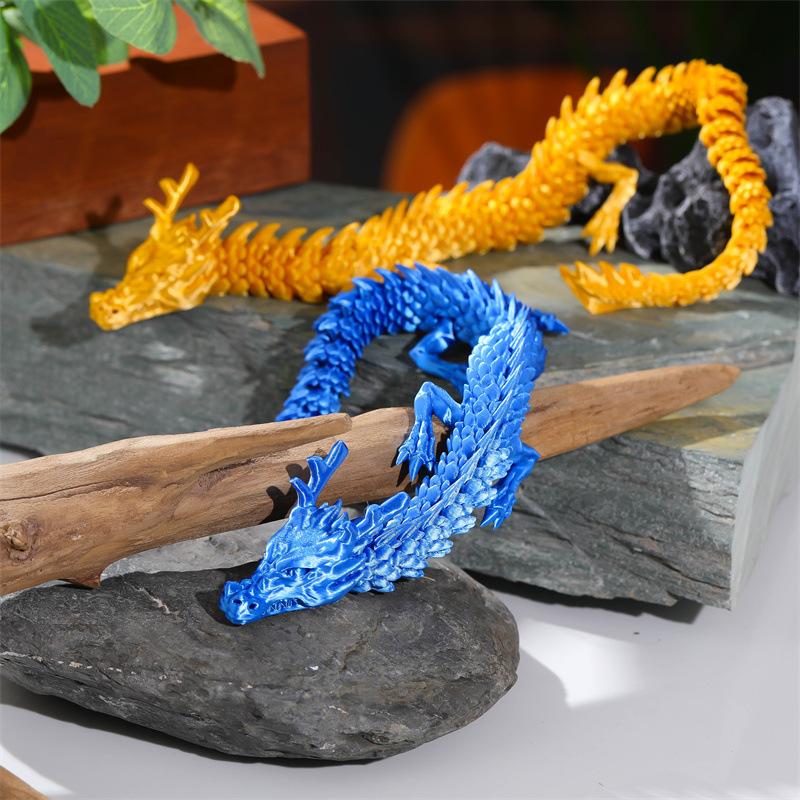 3D-печатные украшения в виде сиамских драконов, подвижные мультяшные растения, креативные растения-драконы, рокарий, украшение для ландшафтного дизайна аквариума, 30 см
