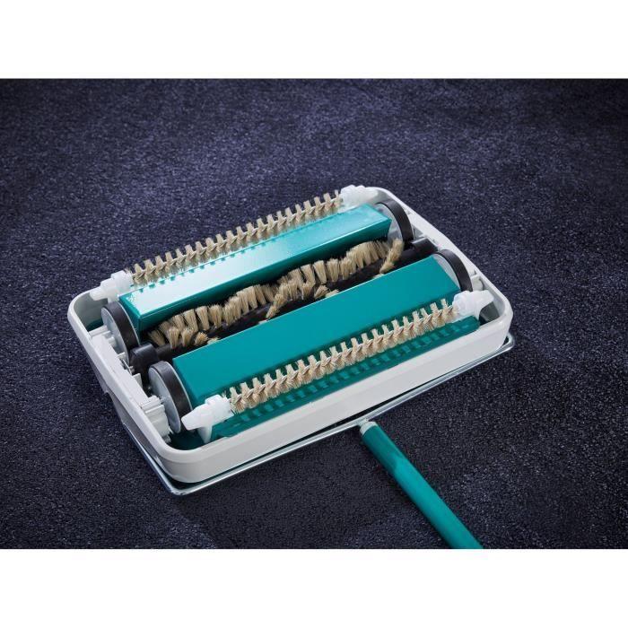 Balai mécanique leifheit regulus 11700, balayeuse efficace avec 3 brosses rotatives de balayage, sans câble ni électricité,turquoise