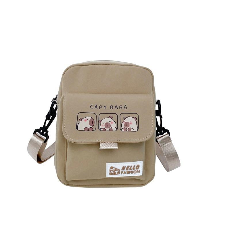 Cute Capybara Pattern Single Shoulder Bag For Girls With Large Capacity And Cartoon Design For Daily Use