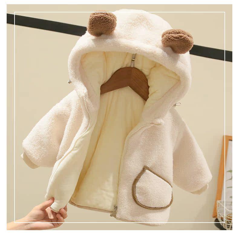 Детская зимняя куртка из толстого флиса с капюшоном для мальчиков и девочек