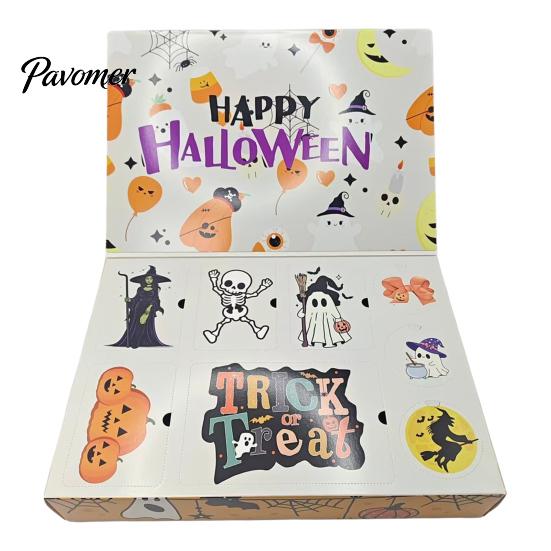 Halloween Party Table Decorations 3D Printed Figures with Gift Box, Small Flexible Fidget Toys Set, Pumpkin Bucket Stuffers Cute Grim Reaper,