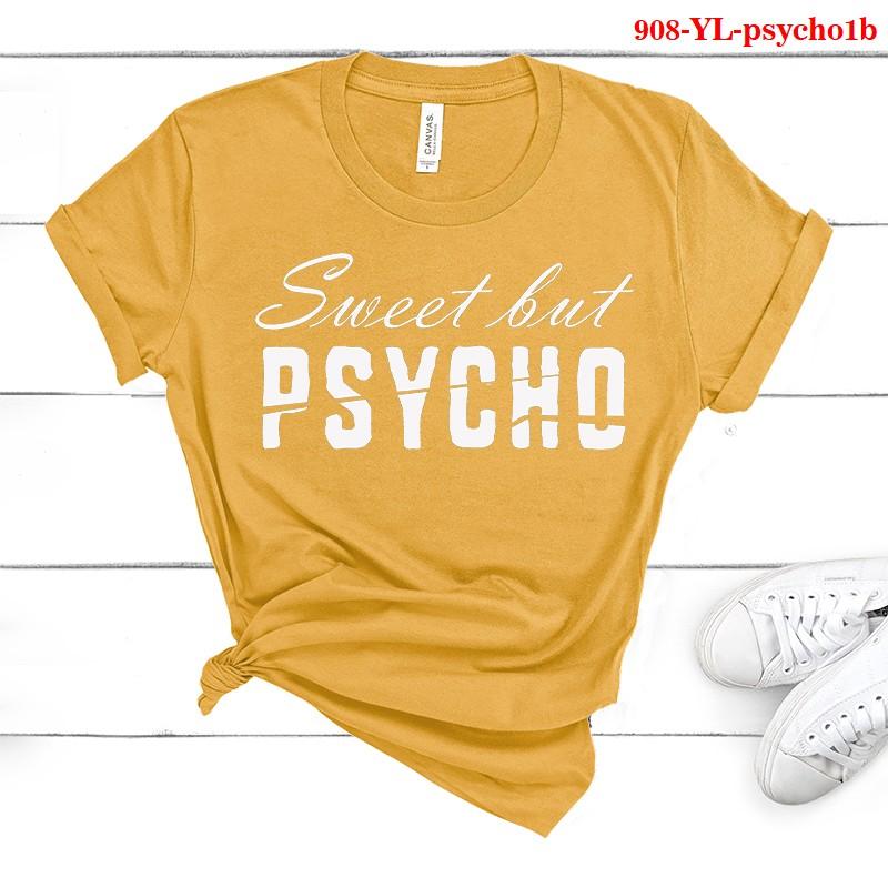 Женские повседневные футболки с принтом Sweet But Psycho с круглым вырезом и короткими рукавами, мягкие летние топы
