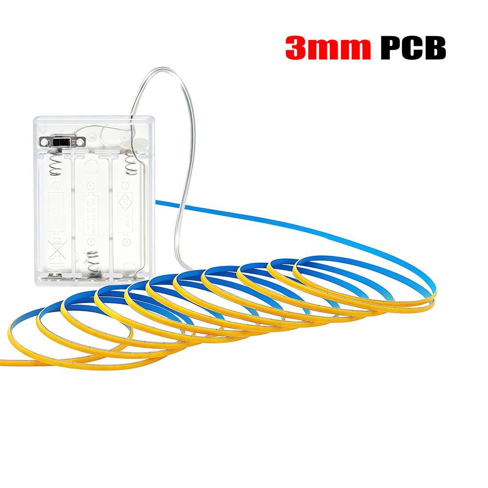 5V COB Led Strip Battery Power with Switch Night Light 3mm 5mm 8mm PCB Ribbon Tape 320LEDs Flex for Under Cabinet Bedroom Decor