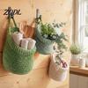 Space Saving Wall Decor 3PCS Woven Hanging Storage Bag, Natural Cotton Rope Fruit Baskets, Decorative for Cosmetics Boho Multi-functional Crochet