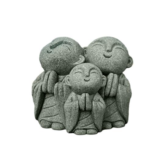 Украшение маленького Будды, зеленый песчаник, универсальная статуя монаха, украшение Будды для стола, домашний декор