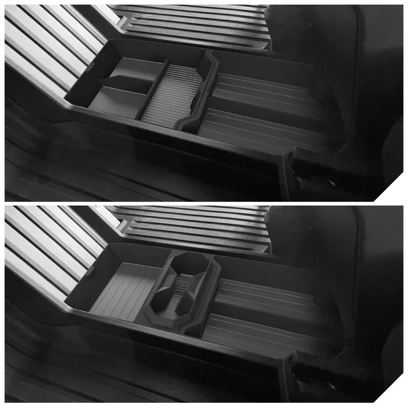 Car Storage Box Storage Tidying 2PCS For Tesla Cybertruck 2025 Accessorie Center Console Lower Anti-slip Mat Organizer Case Tray