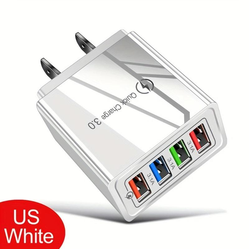 4-портовое USB-зарядное устройство для путешествий 5V2A для мобильных устройств - Совместимо со стандартами AU, US, EU, UK