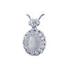 New S925 Silver Inlaid Natural Foam Jade High Ice 8 * 10 Faced Marrow Pendant Wedding Jewelry