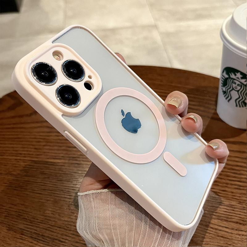 Для Magsafe Магнитный Беспроводной Заряд Чехол для Телефона Для iPhone 15 14 13 12 11 Pro Max 15 Plus Роскошная Акриловая Жесткая Задняя Панель Прозрачная Крышка