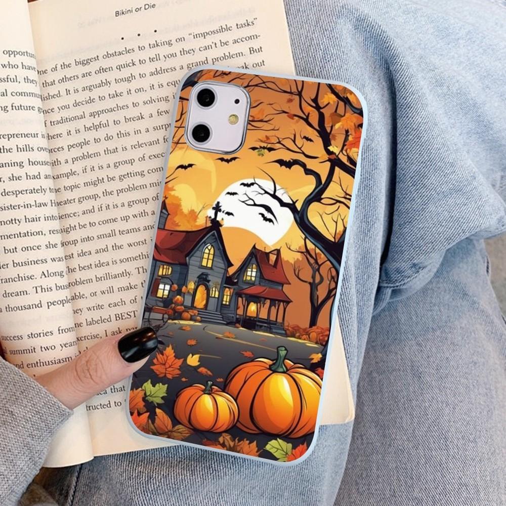 Чехол для телефона 'Тыква Счастливая Осень' для IPhone 14 11 12 13 Mini Pro Xs Max 8 7 6 6S Plus X XR, однотонный цвет конфеты