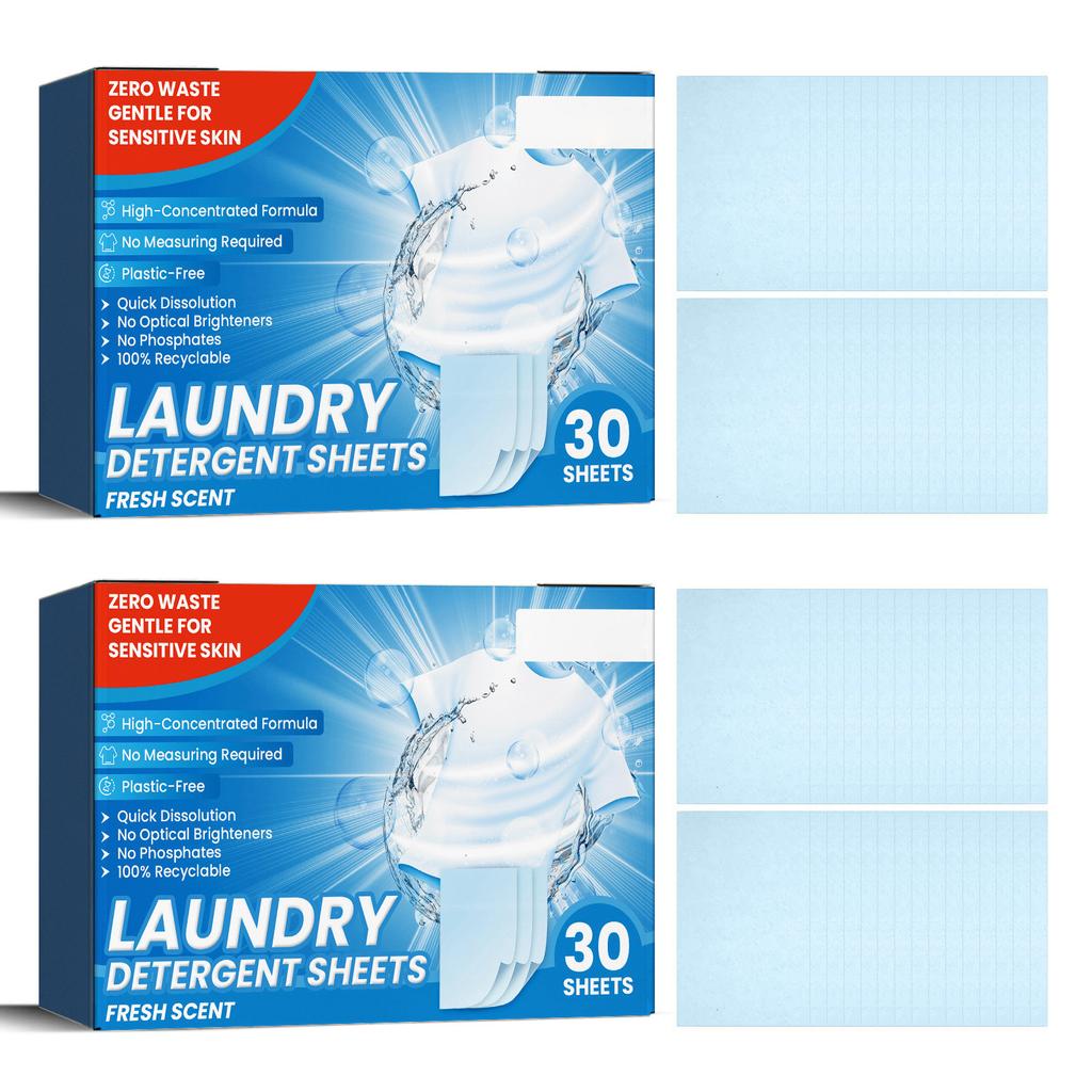 60pcs Laundry Detergent Sheets Floral Fragrance Fast Dissolving Liquidless Washer Sheets Detergent F