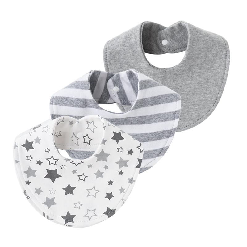 3Pcs Baby Cotton Bibs Burp Cloth Cartoon Print Infant Saliva Towels for Girls Boys Newborn Bib Toddler Stuff Baby Accessories