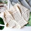Striped Panty Medium Waist Women's Panties High Stretch Large Size Comfortable Ribbed Trousers Hip Wrap Threaded Underwear