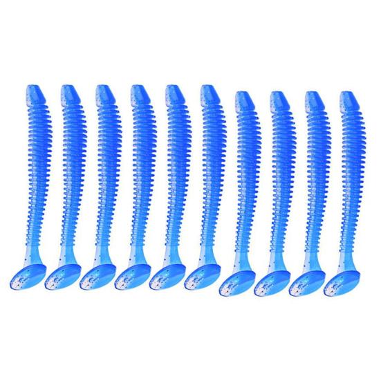 10/30/50Pcs Fishing Lures Soft Baits with T-Tail Vibrant Color Tear-Resistant Reusable Flexible Soft Artificial Lures Fake Baits