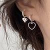 Комплект серег с черным сердечком для женщин, готические милые элегантные серьги, ювелирные изделия, модные корейские асимметричные винтажные серьги