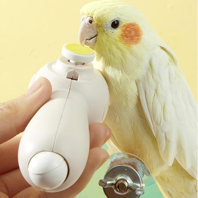 2-in-1 Bird Electric Nail File 6 Replaceable Grinding Pads Hidden Nail Clipper 360° Soft Light USB charge Quiet Nail Trimme