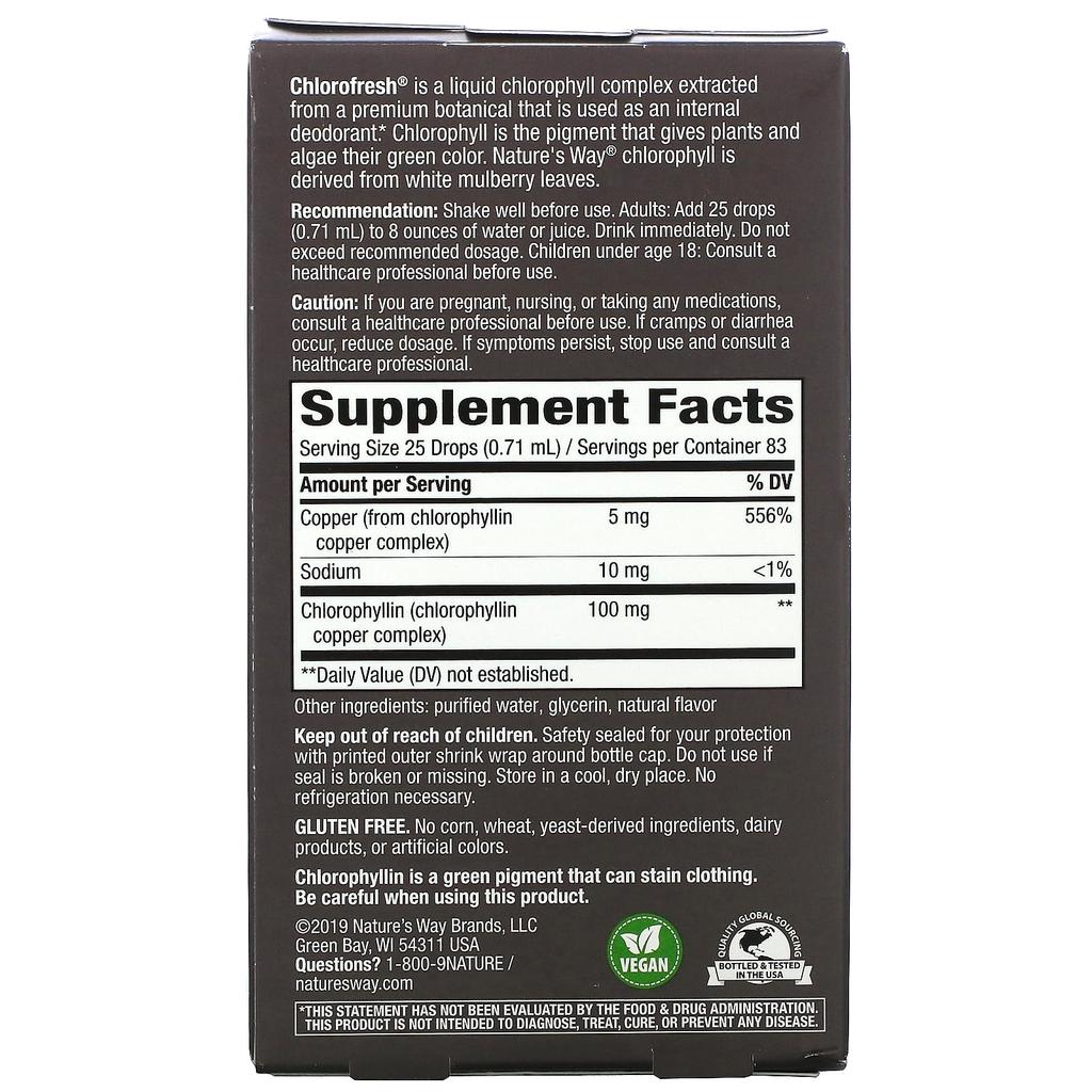 Nature's Way, Chlorfresh, Chlorophyll Drop, Mint Flavor, 2 fl oz (59 ml)