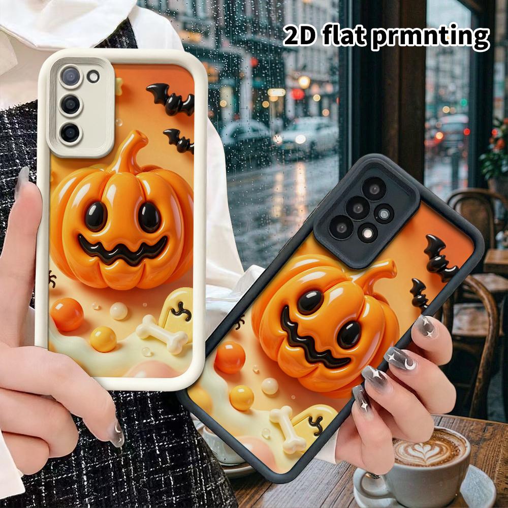 Phone case: 2D flat design suitable for Samsung Galaxy A34 A35 M05 M06 S20 S22 S21 FE Plus 5G protective case, Halloween pumpkin, Christmas, perfect h
