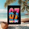 1PC Custom Name Summer Ice Cream Party Beach Towel Highly Absorbent And Sand-Resistant Towel for Swimming, Pool, Yoga, And Travel Lightweight