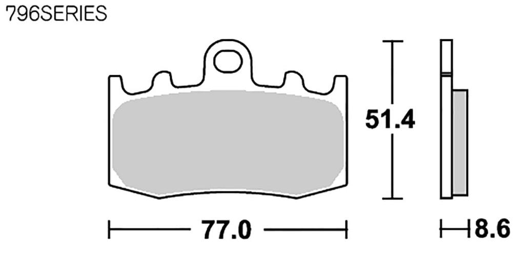KITACO SBS Brake Pad 796HS Sinter Metal BMW R850RT R1100S R1150GS K1200RS K1300GT /RT /GT /S /GS /S Etc. 777-0796020