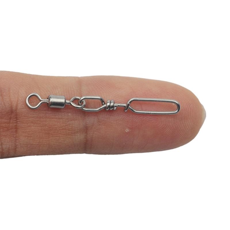 10 шт. Высокопрочные вертлюжки с шарикоподшипником и застежкой, бочонки, коннекторы для приманок, клипса для морской и пресной воды