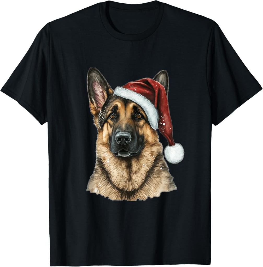 German Shepherd Santa Claus Dog Christmas T-Shirt