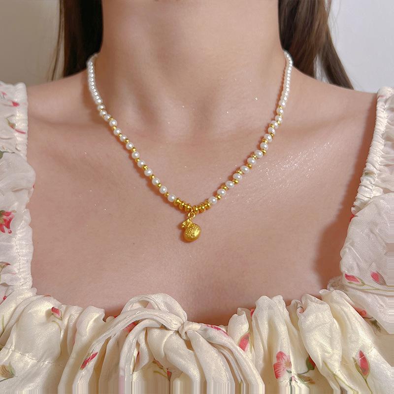 Жемчужное ожерелье женское нишевое легкое роскошное дизайнерское модное темпераментное цепочка на ключицу цепочка на шею цепочка на свитер цепочка из бисера