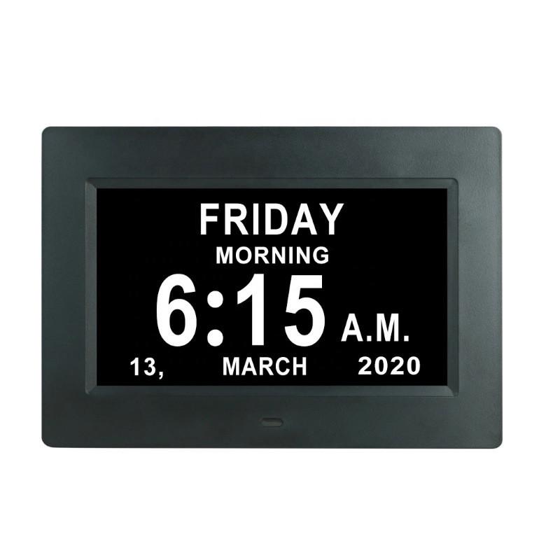 7 Inch Machine Elderly Alarm Clock Electronic Calendar Clock Desktop Medication Reminder Machine LCD Digital Clock