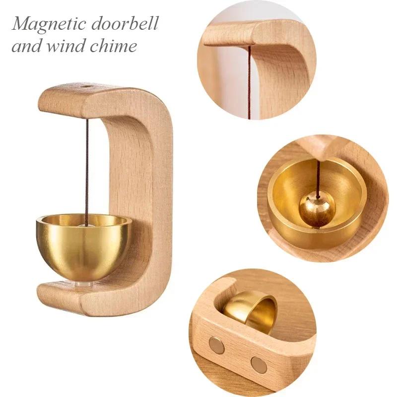 Wooden Wind Chimes Wireless Doorbell Entrance Door Bell Decorative Wind Bell For Home Opening & Porch &Garden Hanging Decoration