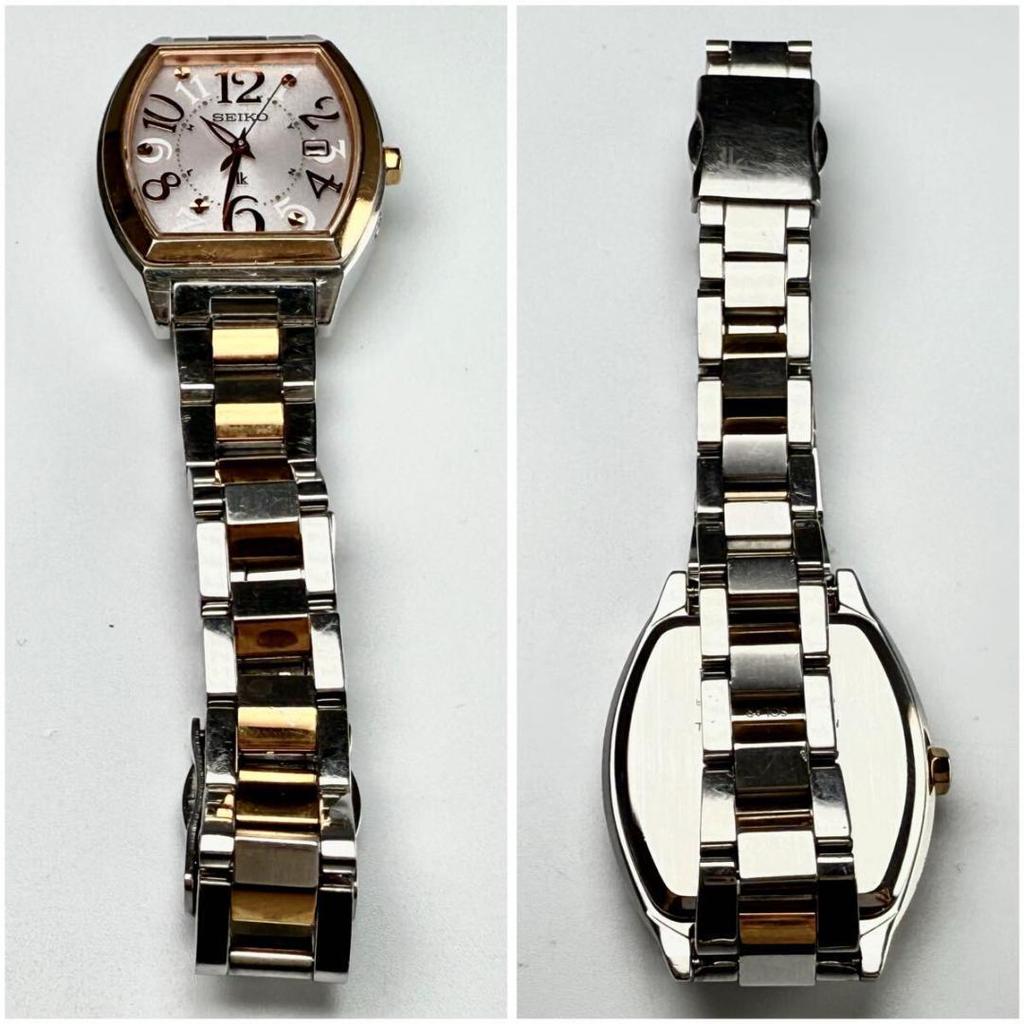 [USED] Seiko Lukia Watch, Radio-Controlled Solar, Date Display, Two-Tone, Pink Dial