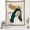 Witchcraft Occult Minimalist Hippie Backdrop Cloth Home Decor Abstract Illustration Tapestry Wall Hanging