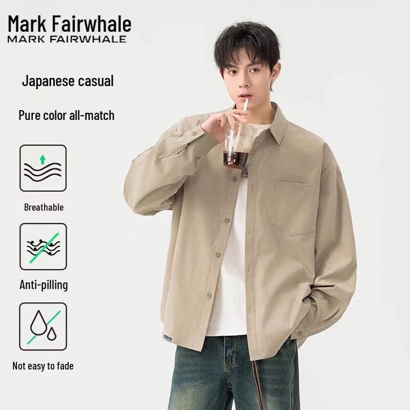 Mark Fairwhale Мужская повседневная рубашка с длинным рукавом