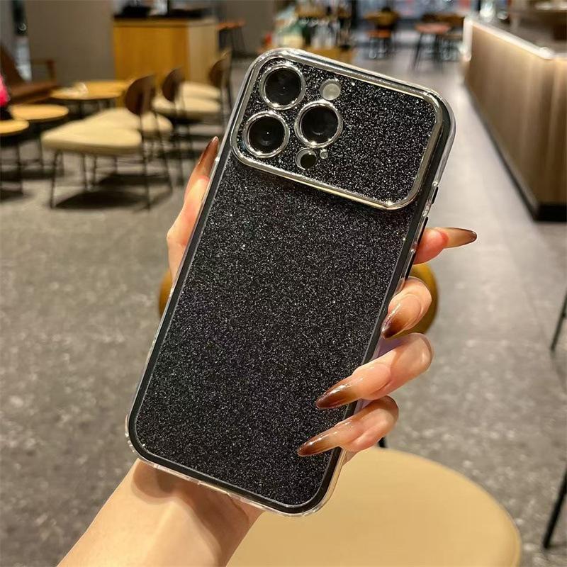 Чехол-накладка 3-в-1 с блестками для нового телефона iPhone, Apple 16pro, большие окна, 15pro, однотонный, 14pro