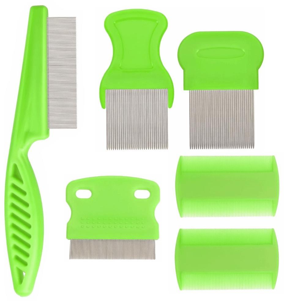 6Pcs/Set ABS Lice Comb Kit Fine-tooth Lice Nits Removal Comb  For Small, Medium & Large Pets