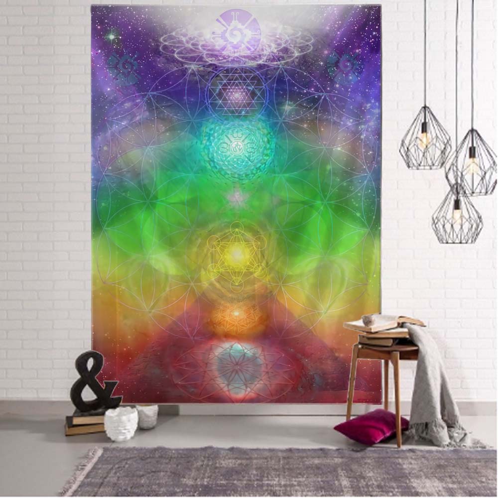 VIKAMA Psychedelic Wind Mushroom Tapestry Fadeproof Scifi Wall Wall Hanging Game Room Escape Room Music Festival Wall Tapestry