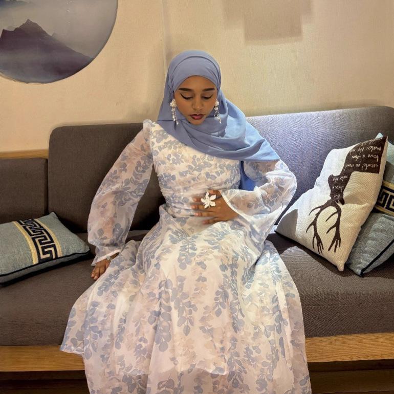 Элегантное платье с ближневосточным темпераментом, облегающее, женское, новое, с расклешенными рукавами, на шнуровке на талии, французское платье