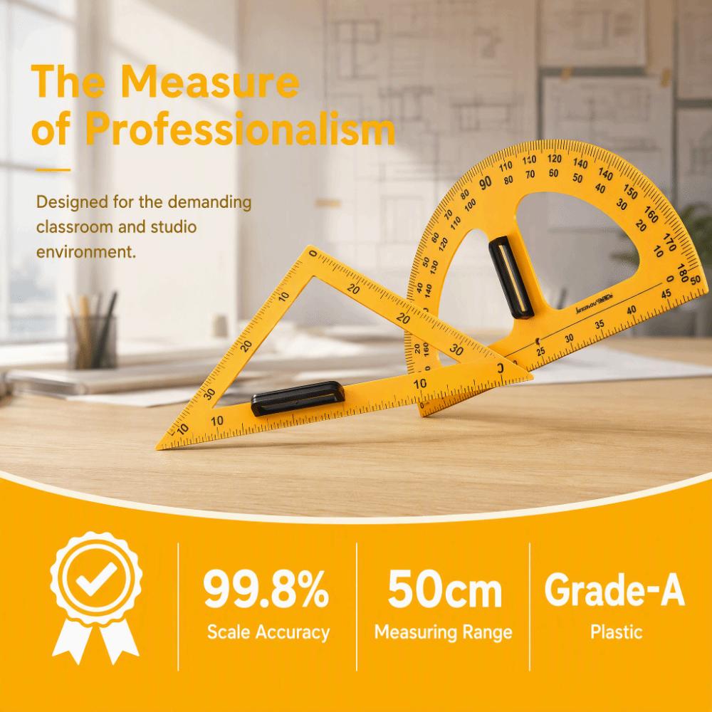 Multi-Size Teaching Triangle Ruler Large Triangular Ruler Set Square Office