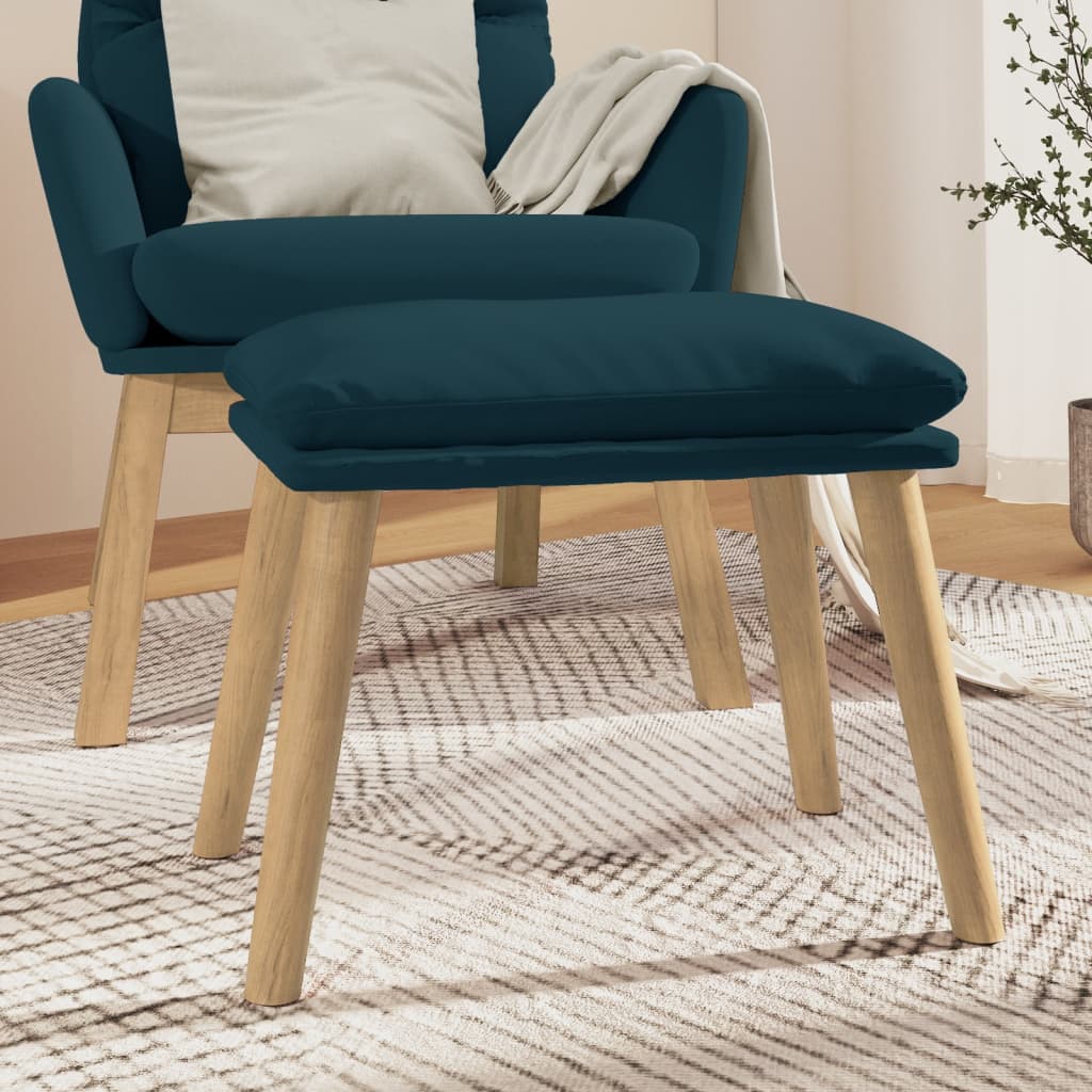 Footstool Blue 45 x 29.5 x 35 cm Velvet