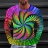 New Men's Clothing T Shirt Tee Optical Illusion 3D Graphic Print T-shirt Outdoor Street Long Sleeve Apparel Sports Designer Top